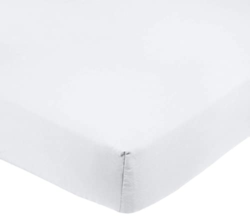 Amazon Basics FTD, Sábanas Ajustables, 180 x 200 x 30 cm, Blanco Brillante