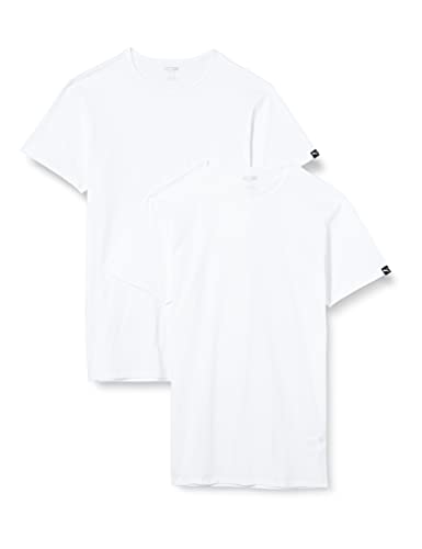 PUMA Basic 2P Crew tee Camiseta, White, M (Pack de 2) para Hombre