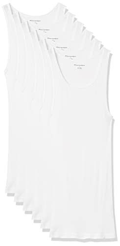 Amazon Essentials Camisetas Interiores de Tirantes Hombre, Pack de 6, Blanco, XS