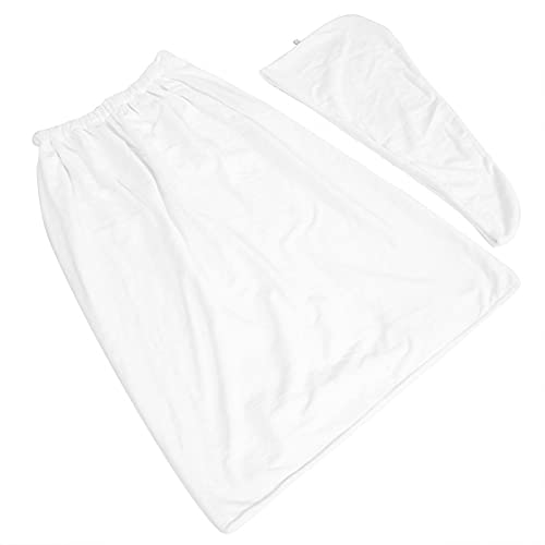 Compras Locas Abrigo de Ducha Mullido cómodo para Mujeres con diseño de Lazo, Falda de baño, para Ducha de SPA(White)
