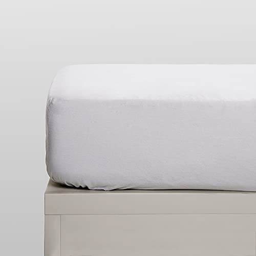 10XDIEZ Sábanas bajeras Franela Blanca - (Cama 150 cm - Blanco) - Ajustable 100% Algodón