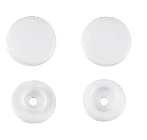 Snaps - Botones de presión (plástico, 25 unidades, 12,4 mm), color blanco