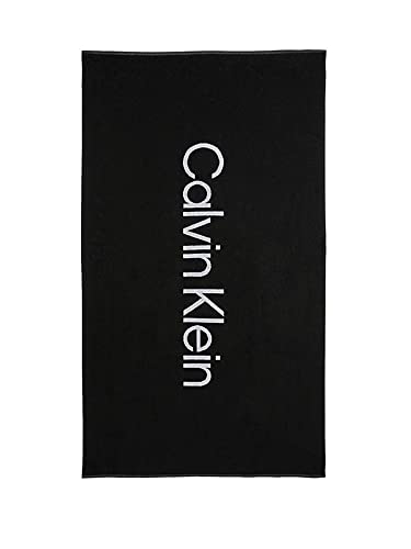 Calvin Klein Towel, toalla de playa, color negro, 180 x 100 cm