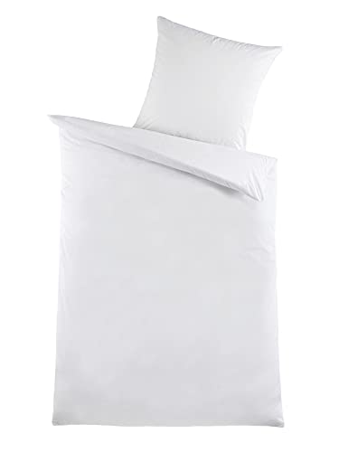 Bettware Online - Ropa de cama Renforcé - Juego de cama con 1 funda nórdica de 135 x 200 cm + 1 funda de almohada de 80 x 80 - 100% algodón (blanco, 135 x 200 + 80 x 80 cm).