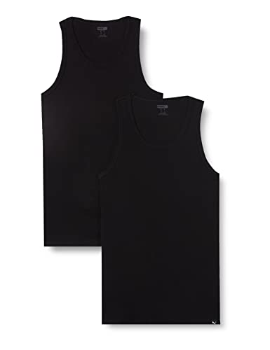 PUMA Basic - Camiseta Sin Mangas Para Hombre, (2 Unidades), Ropa Interior Negro, S