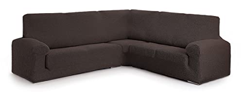 Milica Funda para sofá rinconero Hecho de Tejido Adaptable Bután tamaño Normal (hasta 450 cm) - Color 07 marrón