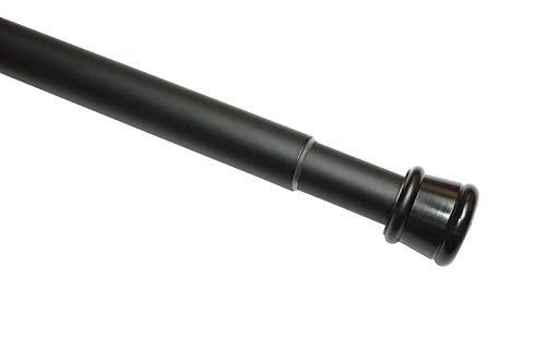 Gardinia - Barra de metal extensible, montaje sin tornillos ni taladros, diámetro 23/26 mm, largo 60-100 cm, color negro mate, acero