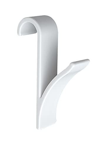 WENKO Colgador para toallero radiador blanco 2 unidades - juego de 2 unidades, plástico, 2.5 x 10.5 x 7 cm, Blanco