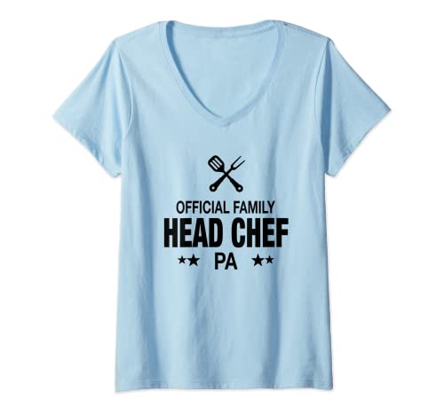 Mujer Pa Oficial Familia Jefe de Cocina - Divertido Pa Cocina Camiseta Cuello V