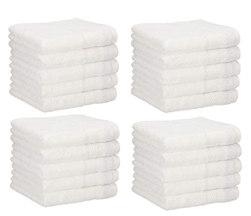 Betz Paquete de 20 toallas faciales NEAPEL 30x30cm 100% algodón Color blanco