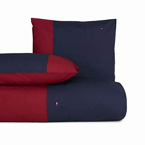 Tommy Hilfiger Zirvehome - Juego de cama (funda nórdica y funda de almohada de 200 x 200 cm), color rojo