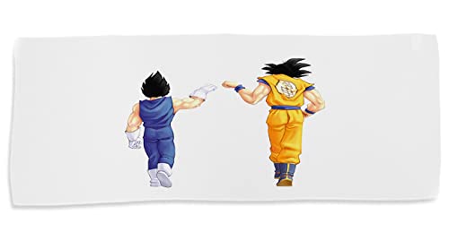 Toalla Mediana Gimnasio Gym Absorbente Goku Vegeta Dragon Ball Anime DBZ Manga Suave con bolsita.