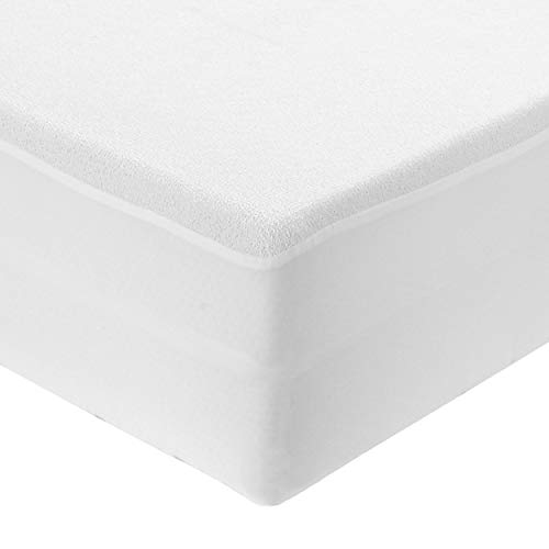 Mercury Textil - Protector de colchon Impermeable, Maxima absorvencia, 100% Microfibra, Anti-Acaros, Anti-Bacteriano, Cubre Colchon Ajustable (Cama 150)