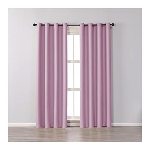 Banemi Cortina de tela 96, cortinas opacas modernas, color rosa, decoración al aire libre, 54 pulgadas de ancho x 96 pulgadas de largo, 2 paneles, ojales