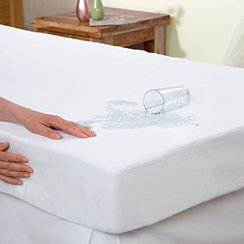ADP Home - Protector de colchón - Microfibra - Transpirable - Funda para colchón estira hasta 30 cm de Profundidad (Cama de 90 CM)