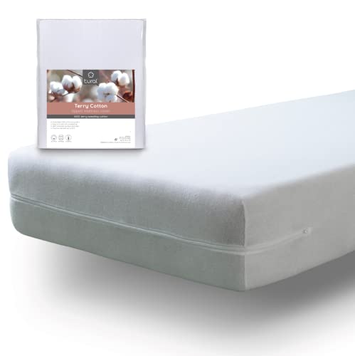 Tural – Funda de colchón elástica con Cremallera. Rizo 100% Algodón. Talla 150x190/200cm