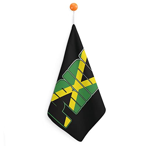 Toalla de mano de la bandera del orgullo de Jamaica con lazo para colgar para baño, cocina, hogar