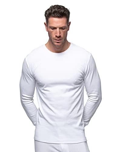 Abanderado Térmico Algodón de invierno, Camiseta Manga Larga Cuello Redondo Térmico para Hombre, Blanco, 60