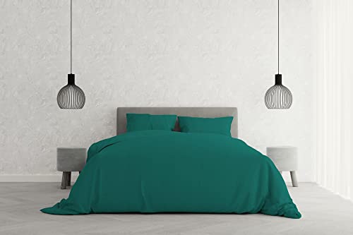 Italian Bed Linen Juego de Funda nòrdica “Elegant”, Verde Agua, Doble