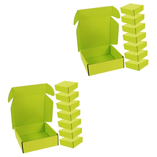 Operitacx 16 piezas de embalaje de cartón verde postal envío almacenamiento de correo ligero corrugado compras cajas de mudanza cajas de regalo de fuerza para la ropa de negocios pequeña en línea