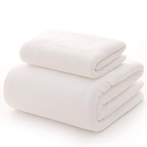 GBYJ Toalla de baño Bath Towel Hotel Beauty Salon Massage Bed Linen Bed Special Soft Absorbent Thickening to Increase Towels@Extra Thick White Bath Towel + Towel_70x140cm