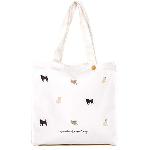 Lords & Labradors Perfect Pugs - Bolsa de lona para compras, accesorios novedosos para perros, perfecta para regalo de cumpleaños, compras, mochila escolar, bolsa de por vida