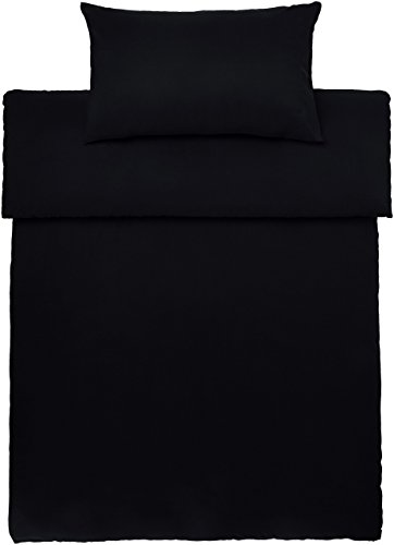 AmazonBasics - Juego con funda de edredón, en microfibra, 135 cm x 200 cm, 50 cm x 80 cm x 1, negro
