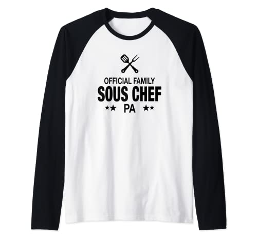 Pa Oficial Familia Sous Chef - Divertido Cocina Pa Camiseta Manga Raglan