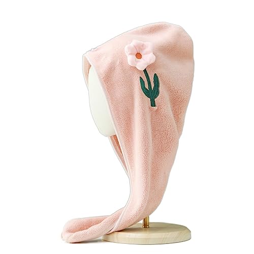 Mengsiy Gorro de Secado de Pelo con Bordado de Terciopelo Coral, Toalla for Envolver la Cabeza de Mujer superabsorbente Suave Gruesa (Color : C, Size : 25 * 65cm)