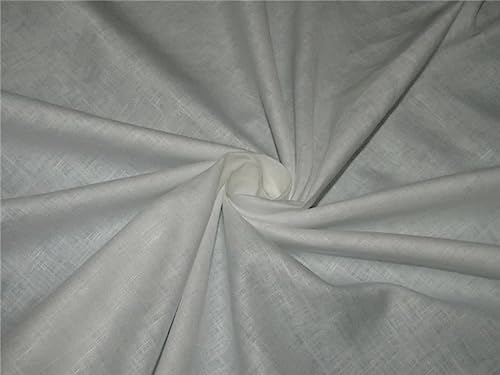 Tela fina de lino puro de 26 momme, color blanco y crema claro, 59 pulgadas de ancho, teñida a medida
