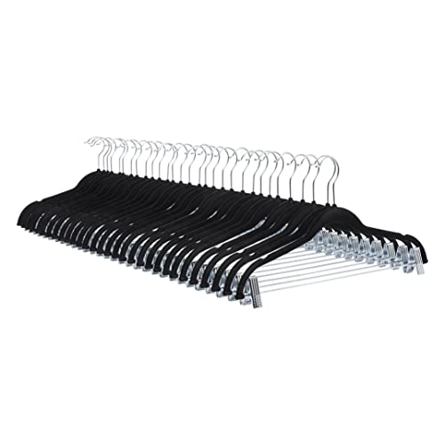 Amazon Basics - 24unidad Perchas de terciopelo para faldas, Color negro