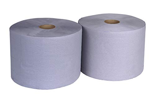Bobina Industrial Reciclada | Pack de 2 Rollos de papel secamanos azul | Medidas de 250 metros