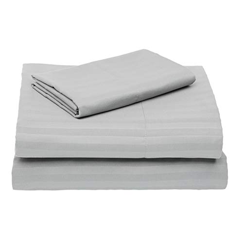 Amazon Basics - Deluxe de microfibra Juego de sábanas, gris oscuro, cama individual, Gemelo