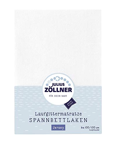 Julius Zöllner 8390347100 bajera ajustable Toalla, apto para parque colchones 68 x 90 hasta 100 x 100 cm, color blanco, Color blanco