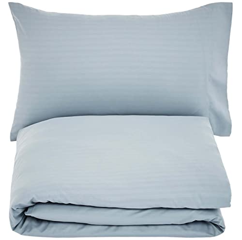 Amazon Basics - Juego de ropa de cama con funda nórdica de microfibra y 1 funda de almohada - 135 x 200 cm, Paquete de 2, azul spa, solido