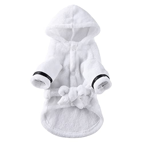 Clicitina Hotel vestido de noche albornoz perro pijamas ropa albornoz toalla toalla RU515 (blanco, M)
