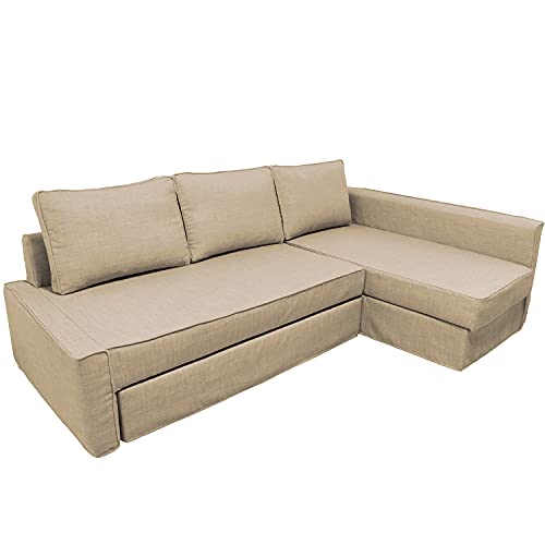BACoverZone-Funda de Sofá para Sofá Cama IKEA Friheten, Cubre Sofa en Forma de L, Fundas para Sofa Chaise Longue Lavable, Protector para Sofás para Salón（T-4，Derecha）