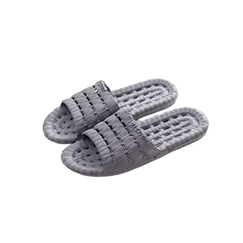 Sandalias de Ducha Zapatillas for hombre for hombres verano antideslizante cómodo unisex piso interior zapatos planos Sandalia de hotel con agujeros de drenaje Zapatillas de Baño (Color : Grey, Size