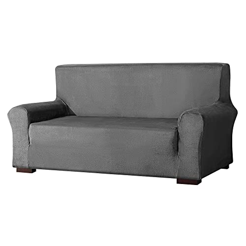 EBETA Funda de sofá, Tejido Jacquard de poliéster y Elastano, Funda de Clic-clac elástica Cubiertas de sofá de 2 Plaza (145-185 cm, Gris)