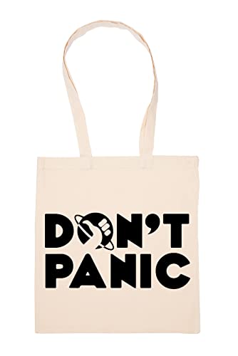 GUNMANTOR Dont Panic Bolsa De Compras Beige Durable Reutilizable Eco Friendly Reusable Shopping Bag