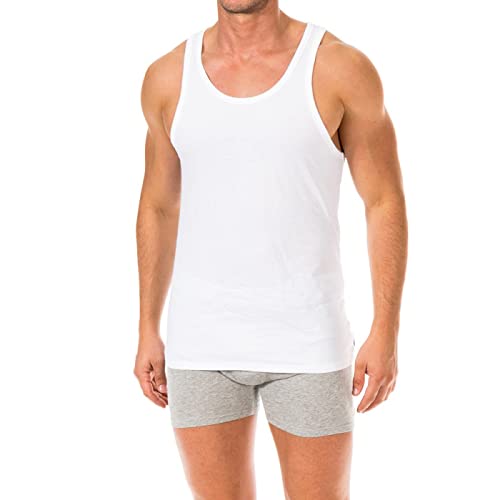 Calvin Klein Hombre Pack de 2 Camisetas de Tirantes Slim Fit, Blanco (White), M