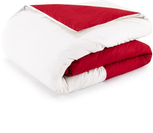 Tommy Hilfiger Color Block - Juego de ropa de cama (135 x 200 cm), color rojo