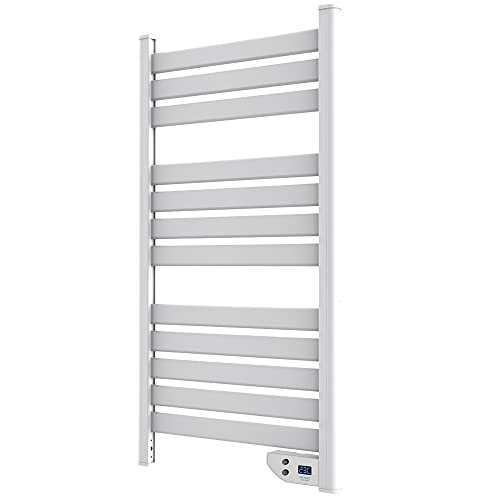 Cecotec Radiador Toallero Eléctrico Bajo Consumo Ready Warm 9000 Twin Towel White. Seca Toallas de 500 W, IP24 2 Modos, Temporizador, Pantalla LED, Diseño Moderno, Kit de instalación