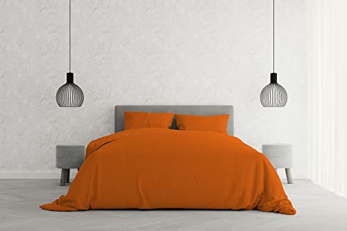 Italian Bed Linen Juego de Funda nòrdica “Elegant”, Naranja, Doble
