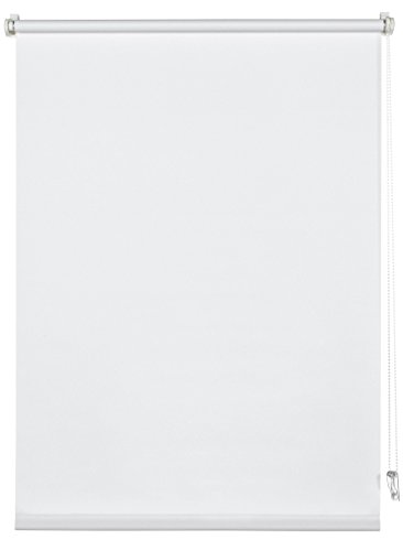 Deco Company Estor Enrollable con Pinza, de luz Diurna, Opaco, Todas Las Piezas de Montaje Incluidas, Blanco, 75 x 150 cm (Ancho x Alto)