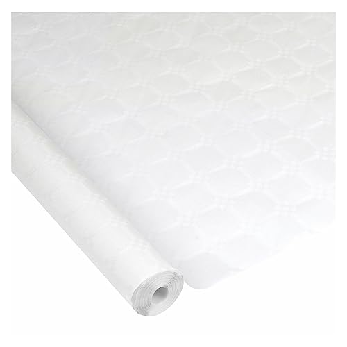 Acomoda Textil – Rollo Mantel de Papel Resistente. Protector para Mesa Desechable para Fiestas, Cumpleaños y Restaurantes. (Blanco, 1,2x15 Metros)
