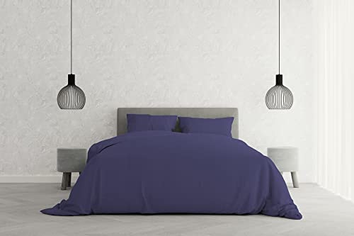 Italian Bed Linen Juego de Funda nòrdica “Elegant”, Violeta, Doble