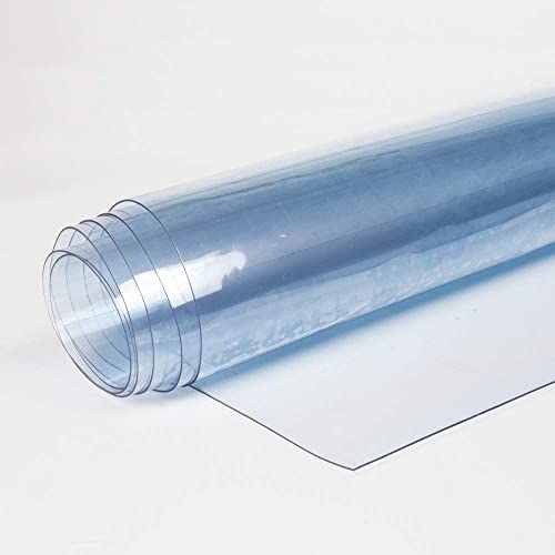 Lona de PVC Transparente plastificada Cristal Impermeable Doble Grosor Venta por Medio Metro Lineal (Altura Parche 160cm, Espesor 0,50mm)