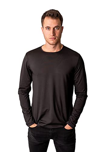 tex leaves Camiseta Interior Térmica para Hombre - Colores básicos a Elegir (Negro, L)