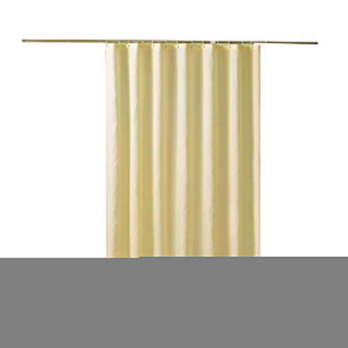 GUOCU Cortinas de Ducha Color Crema Impermeable Antimoho Antibacteriano Lavable Poliéster Cortina de Baño Amarillo 300 * 200 cm